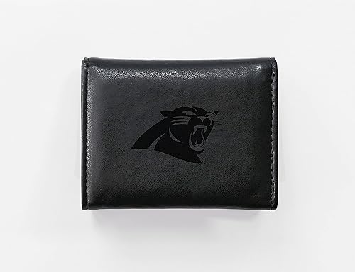 Miniatura 3 de Rico Industries NFL Carolina Panthers - Reloj genérico negro y logotipo del equipo, cartera de tres pliegues, gran artículo de regalo para hombre