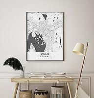 Vista 8 de Map of Oslo, Norway, Light 2 (8x10)