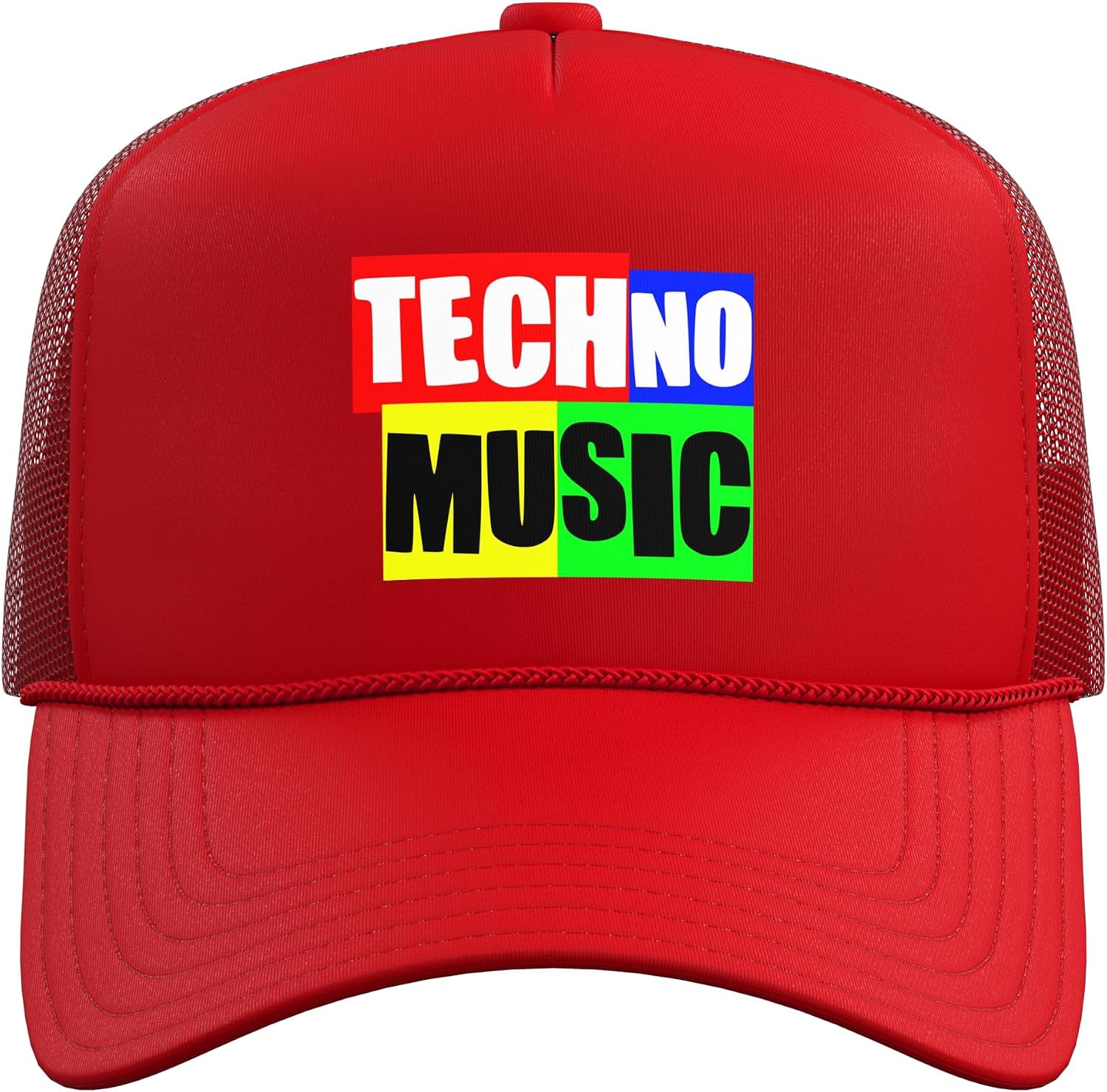 Techno Raver EDM Electronic Music Outfit Design Trucker Hat with Adjustable Mesh Back image 2