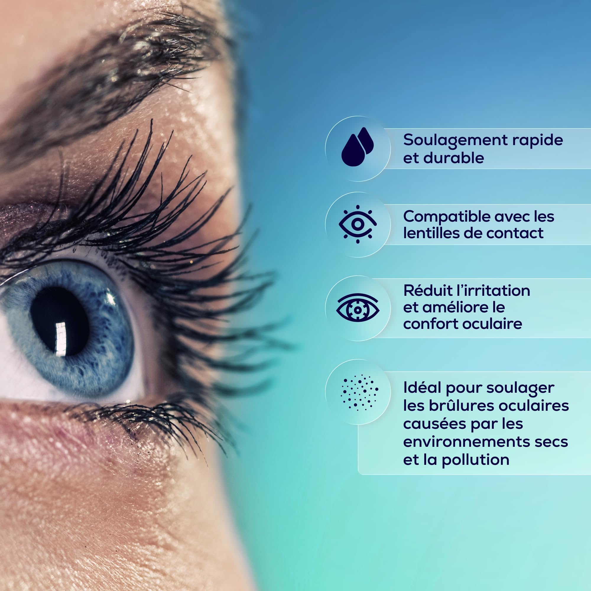 Larmes Artificielles avec 0,2% d’Acide Hyaluronique – Gouttes Oculaires pour Yeux Secs, Hydratation Intense, 2 x 15 ml