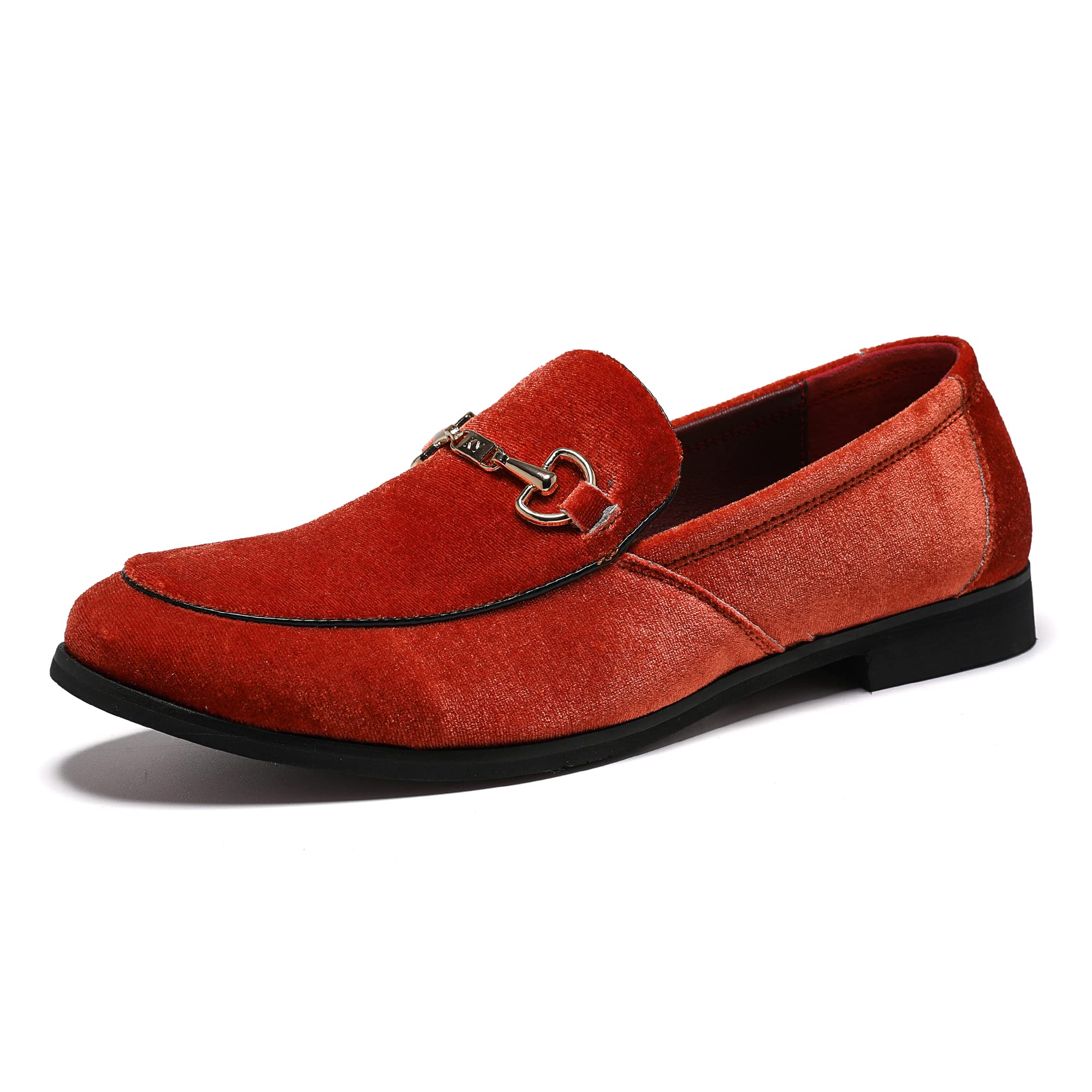 LCQL Men's Luxury Velvet Penny Loafer Shoes Noble Slip-on Suede Loafers Smoking Slippers Plus Size 7-13