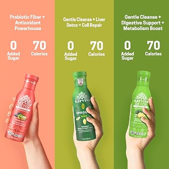 Karviva Organic Juice Cleanse for Sugar Detox & Digestion, 6 Pack, 12 oz