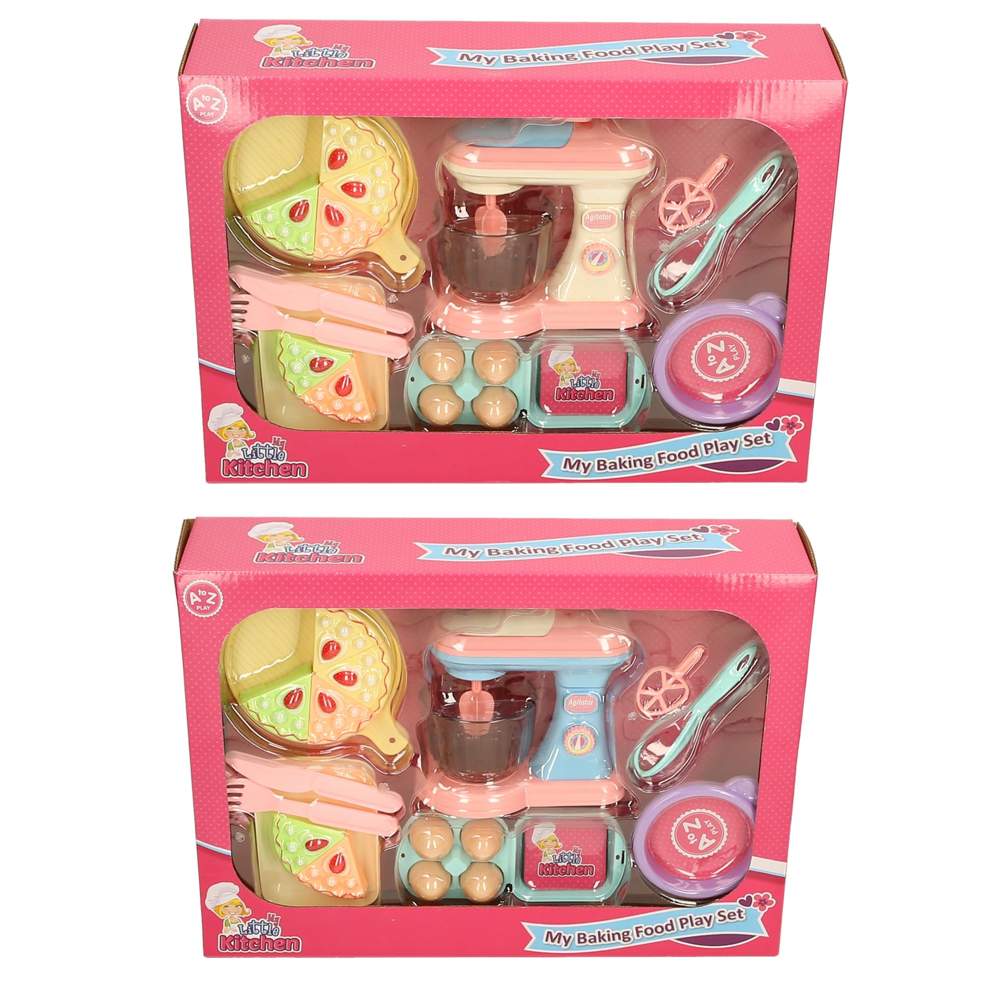 Little Kitchen Kids Baking Play Set including Stand Mixer, Cake Slices, Utensils and Accessories, Pink, Multicolor, Standard