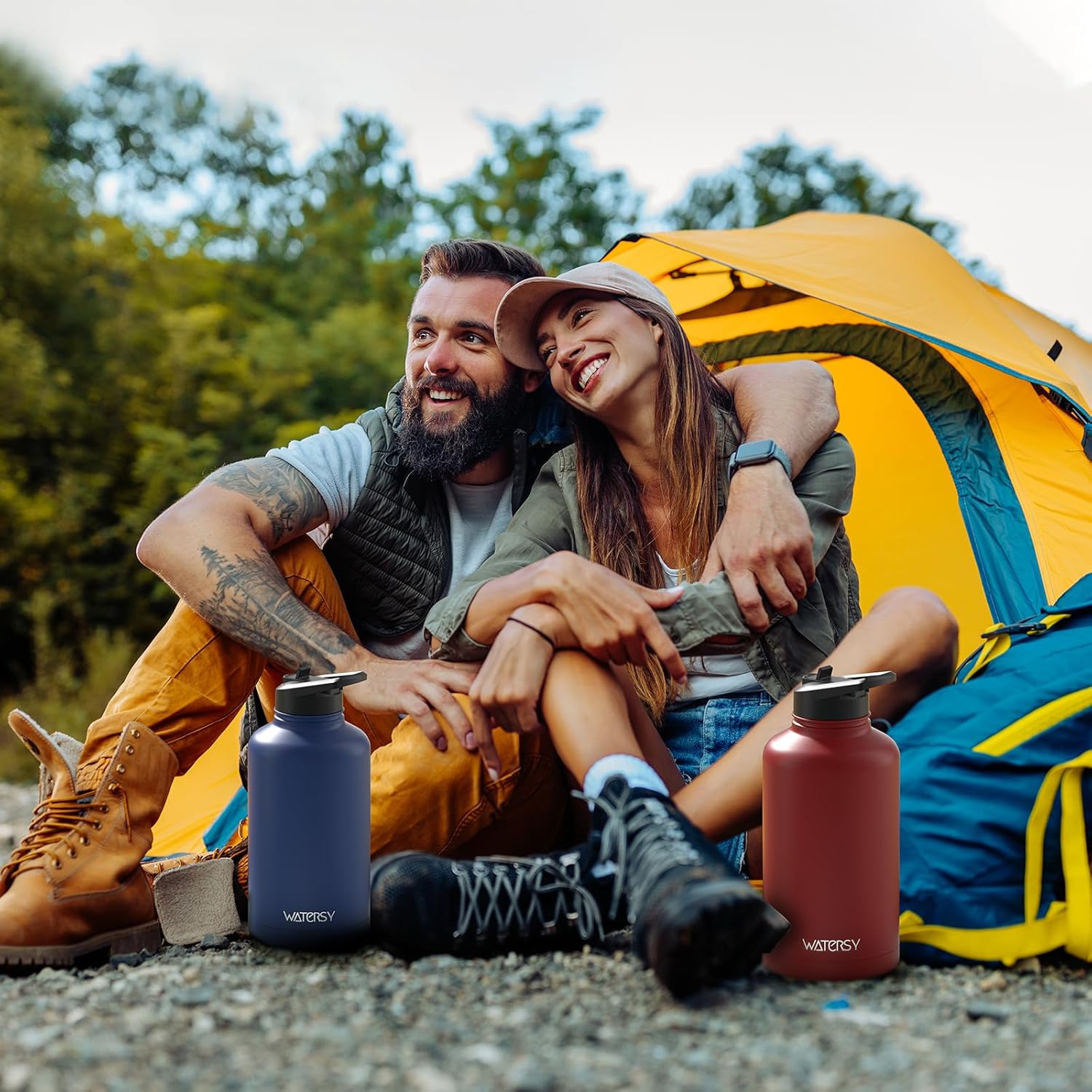 64oz Insulated Water Bottle (Cold for 48 Hrs),BPA Free&Leak Proof,Half Gallon Stainless Steel Water Flask,Water Jug with Straw Spout Lids for Gym,Hiking,Camping,Red - Image 9