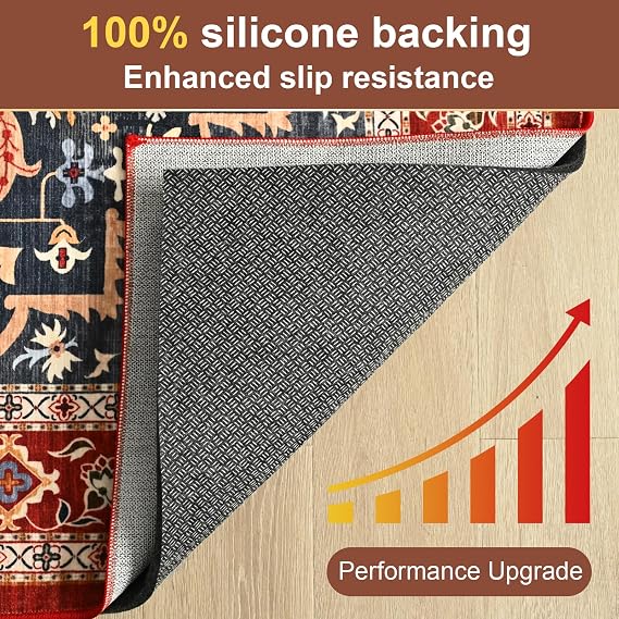 YJ.GWL 6x9 Feet Non Slip Rug Pad 1/4 inch Thick Felt and Silicone Backing, Dual Surface Cushion Rug Gripper for Hardwood Floors, Carpet Liner Keep Rugs in Place, Anti Skid Mat for Under Area Rug
