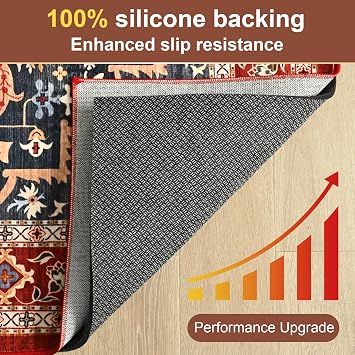 YJ.GWL 6x9 Feet Non Slip Rug Pad 1/4 inch Thick Felt and Silicone Backing, Dual Surface Cushion Rug Gripper for Hardwood Floors, Carpet Liner Keep Rugs in Place, Anti Skid Mat for Under Area Rug