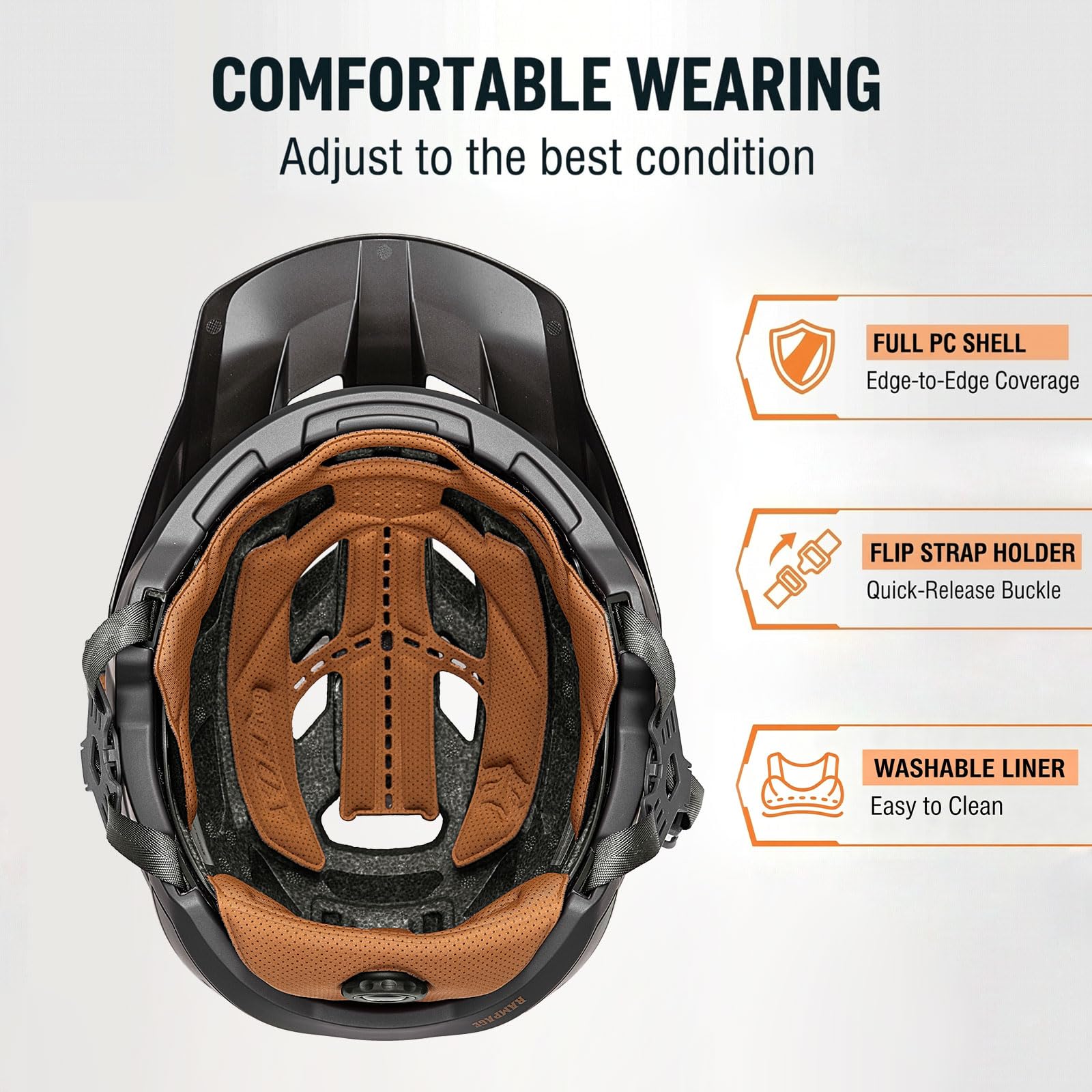 KINGBIKE NTA-8776 Mountain Bike Helmet Professional Ebike Helmets with 3-Level Adjustable Visor & Camera Mount E-MTB Helmet for Adults Men Women Youth E-Bike Safety Certified (Black, Medium) : Sports &