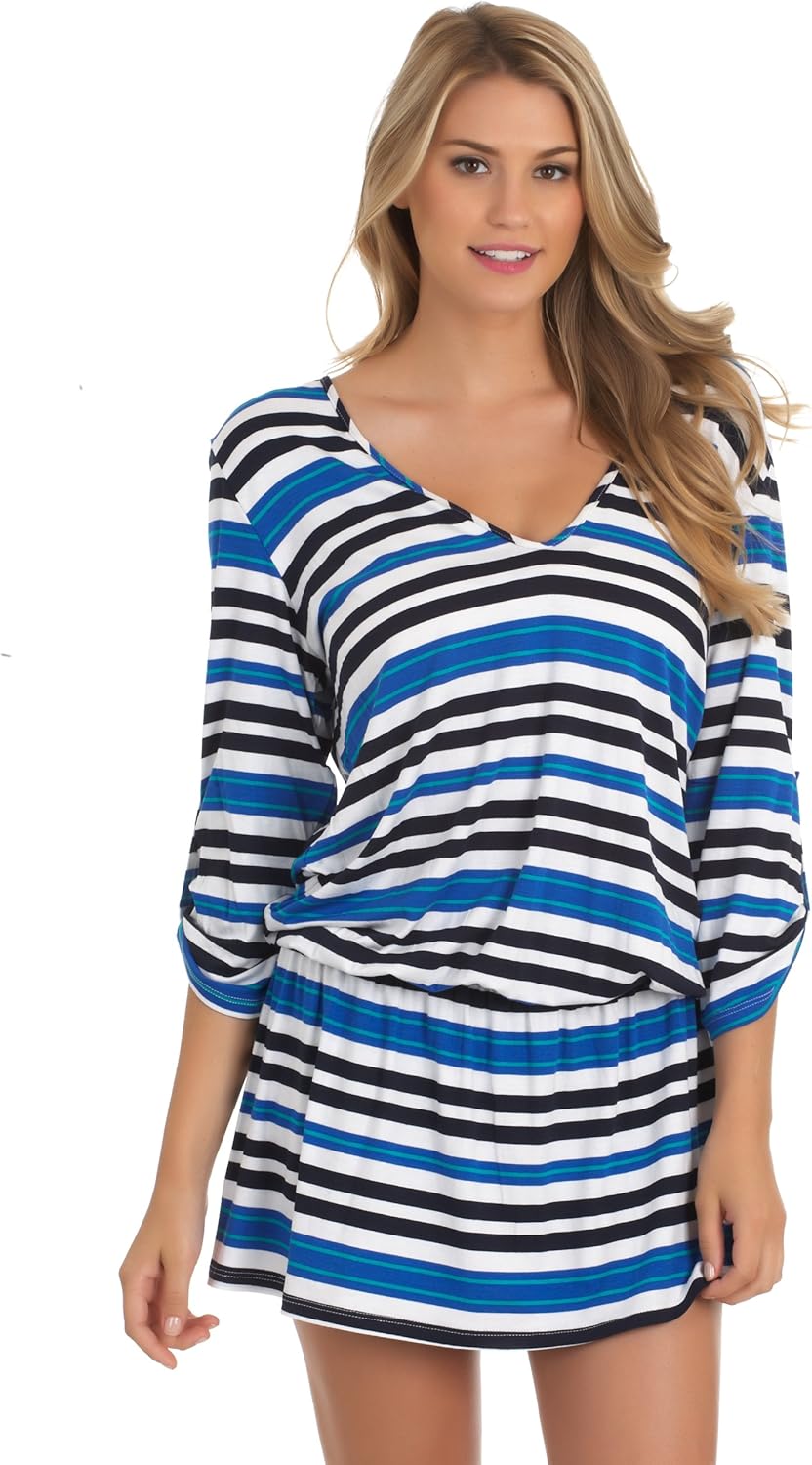 Nautica Women's Na71 Headsail Tunic Coverup NA71704 Multi Cover Up SM