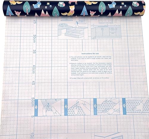 Miniatura 3 de Yifely Fox - Revestimiento de estante de conejo para despegar y pegar, decoración de papel para niños, escritorio de estudio, mesa de juegos de 17.8