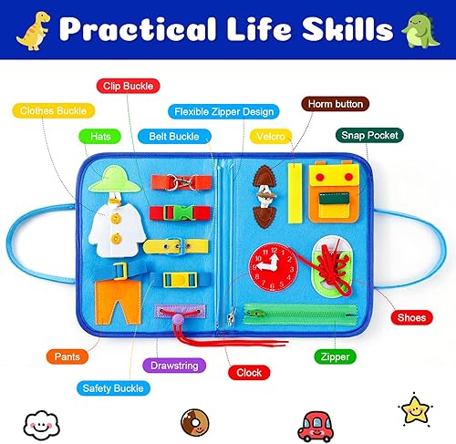 Miniatura 3 de Busy Board Montessori Toy for 1-4 Year Old Toddlers, Educational Sensory Board Preschool Learning Toy for Learning Fine Motor Skills Quiet Book