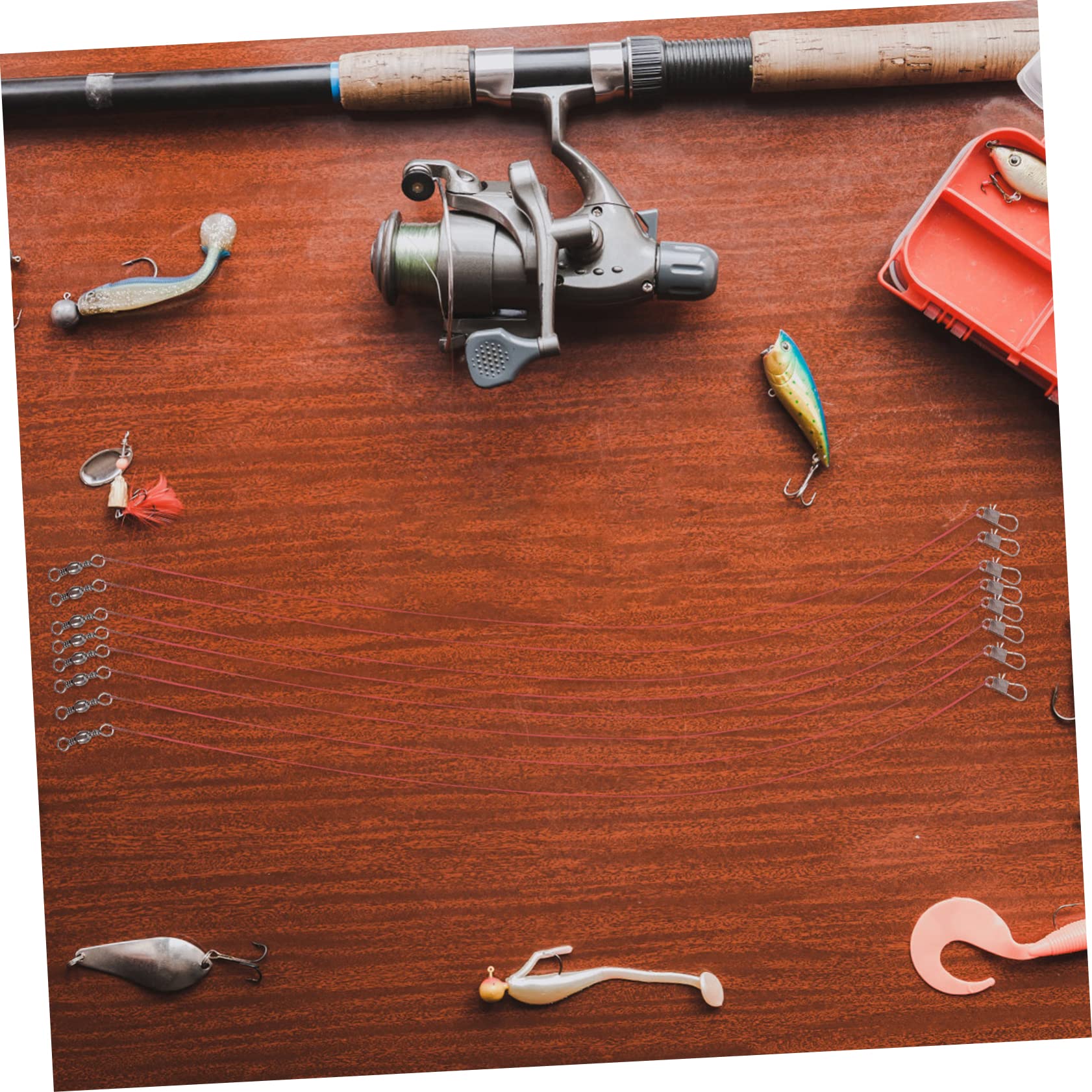 ibasenice 2sets Fishing Rig Gear Tackle with Swivel Snap Fish Wire Leader 100pcs*2