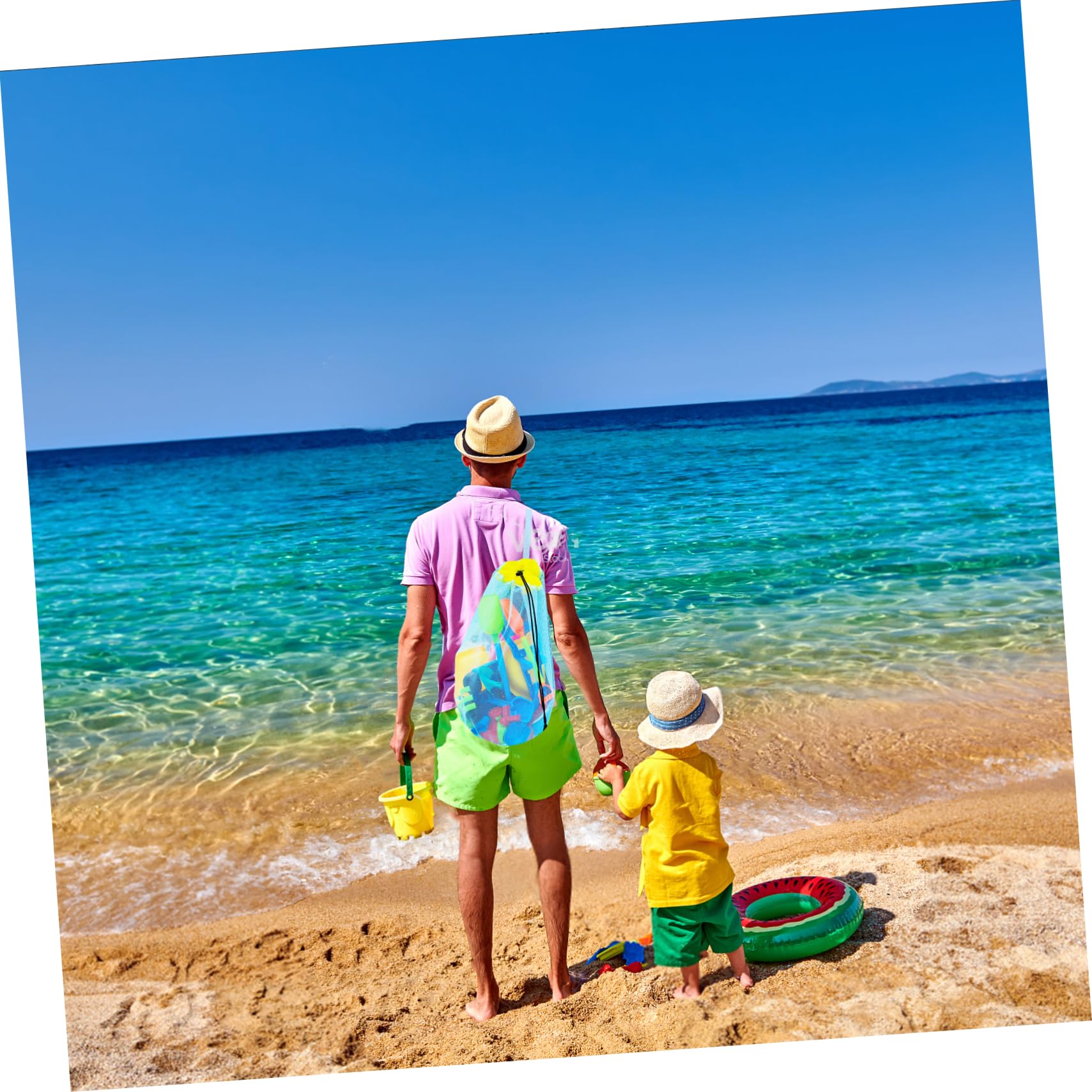 PACKOVE 4stücke Strandtasche Für Junge Mädchen Robuste Netz-strandtasche Mit Zugband Und Tragegriff Für Sandspielzeug Handtücher Und Schwimmausrüstung Leicht Und Tragbar Zufällige