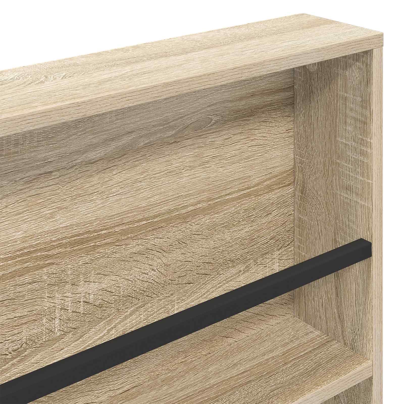 Mangloder Wandmontiertes Magazinregal aus Holzwerkstoff in Sonoma Eiche, 2er Set 60 x 12 x 70 cm, Zeitschriftenständer, Zeitungsständer, Magazinhalter, Prospektständer, Organizer für Wohnzimmer