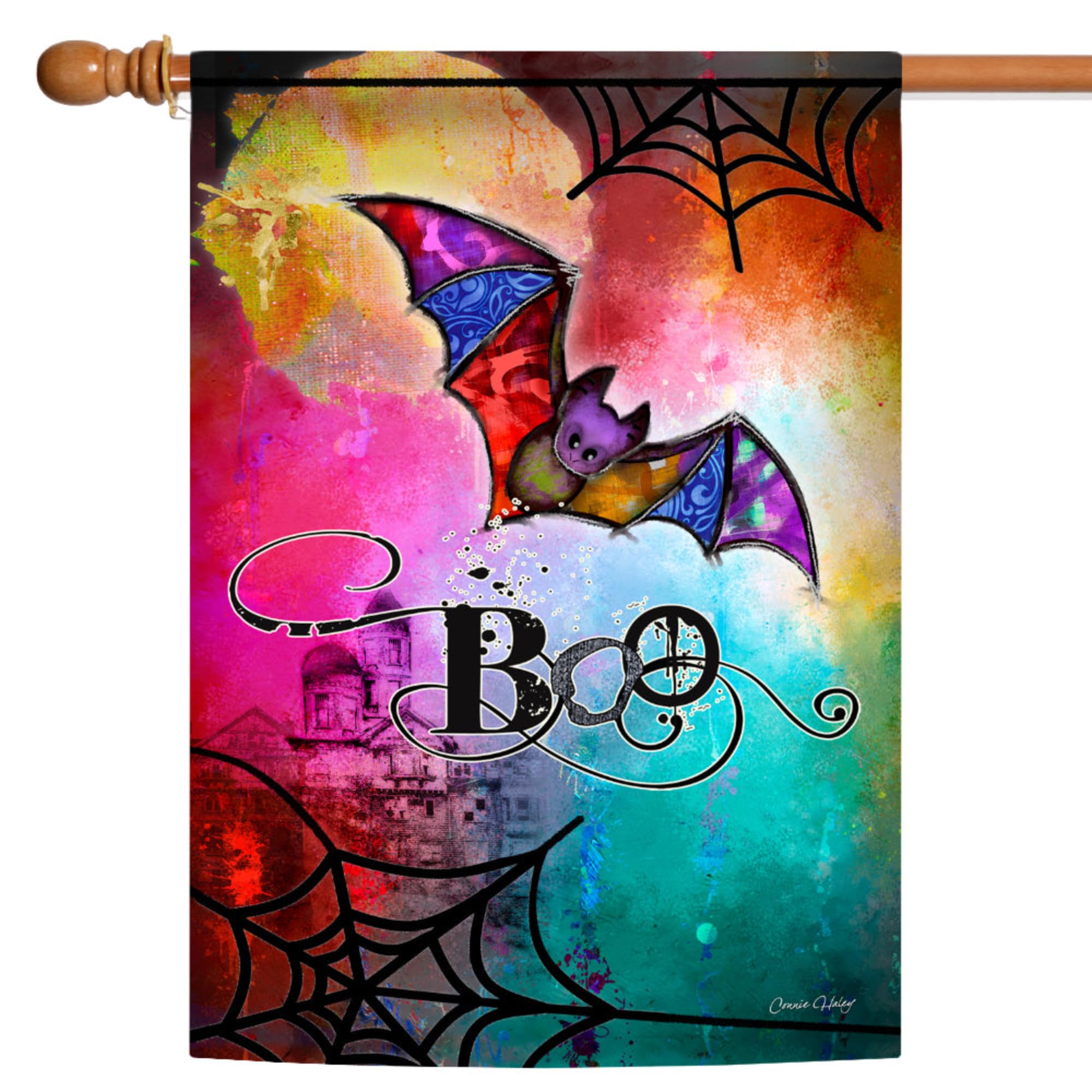 Toland Home Garden 1010108 Boo Bat! Halloween Garden Flag 28x40 Inch Double Sided for Outdoor Fall House Yard Decoration