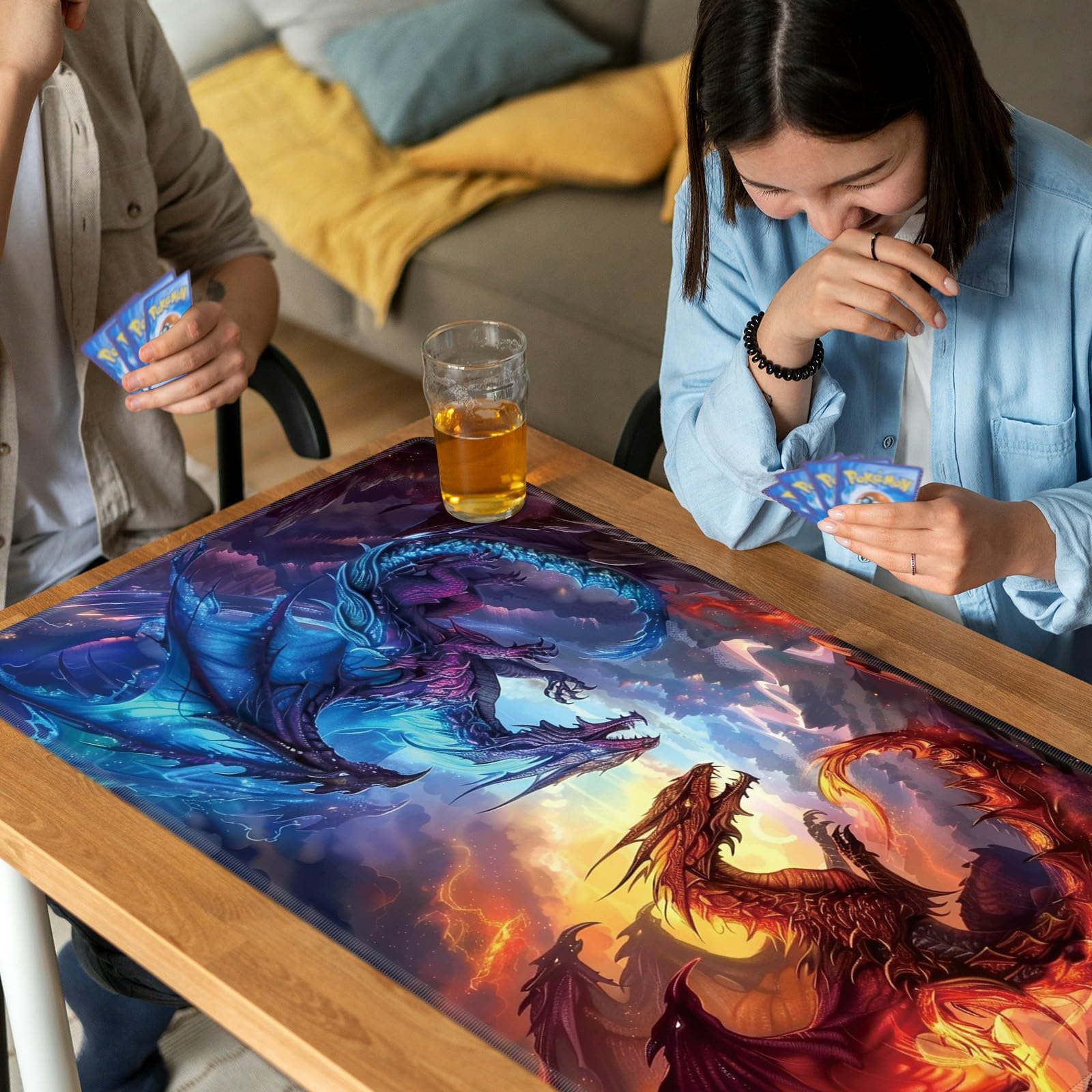 Amazon.com: Playmat for MTG, Card Game Mat Non-Slip Rubber Base