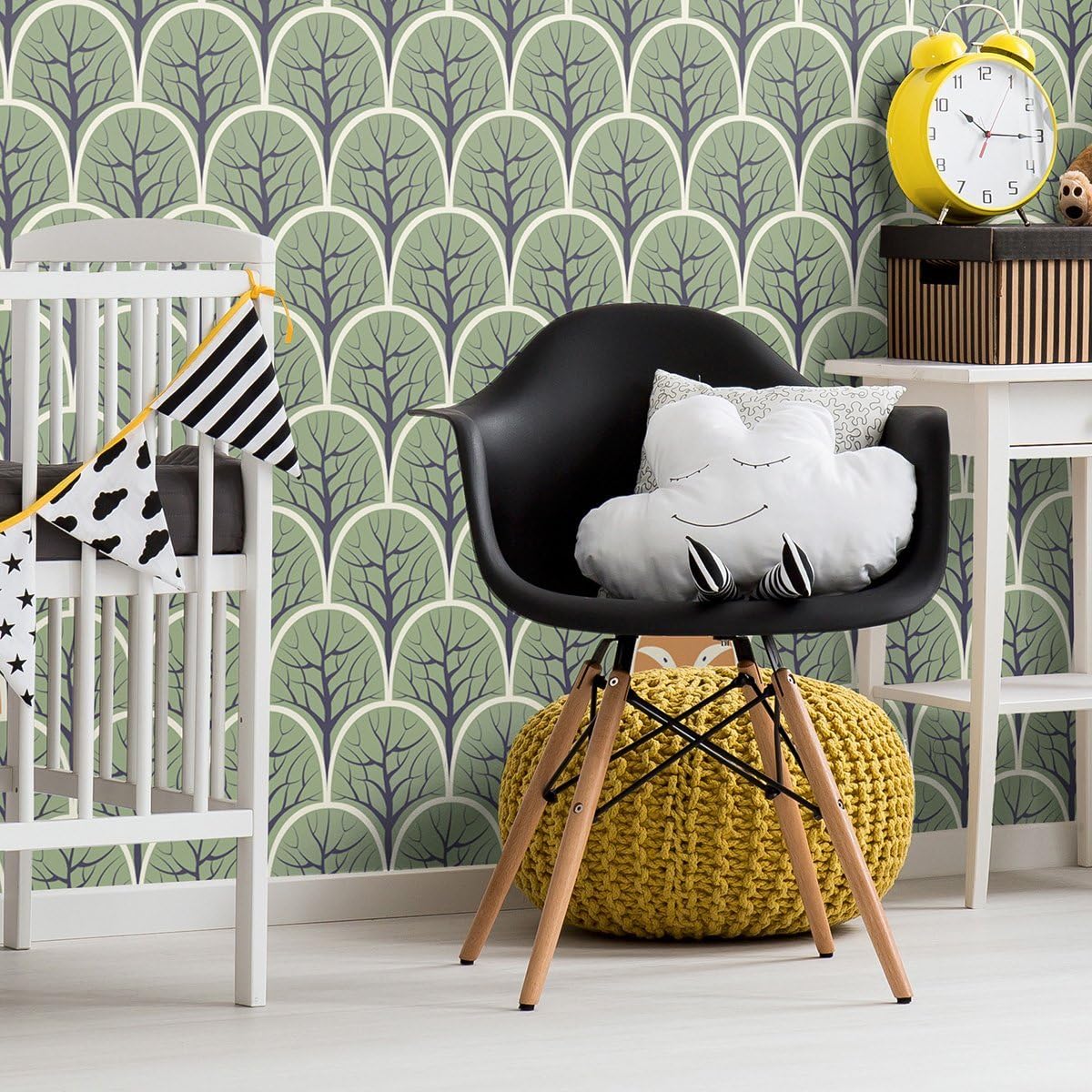 Walls By Me Peel and Stick Green and Brown Forest Baby Removable Wallpaper 8984-2ft x 4ft (61x122cm)
