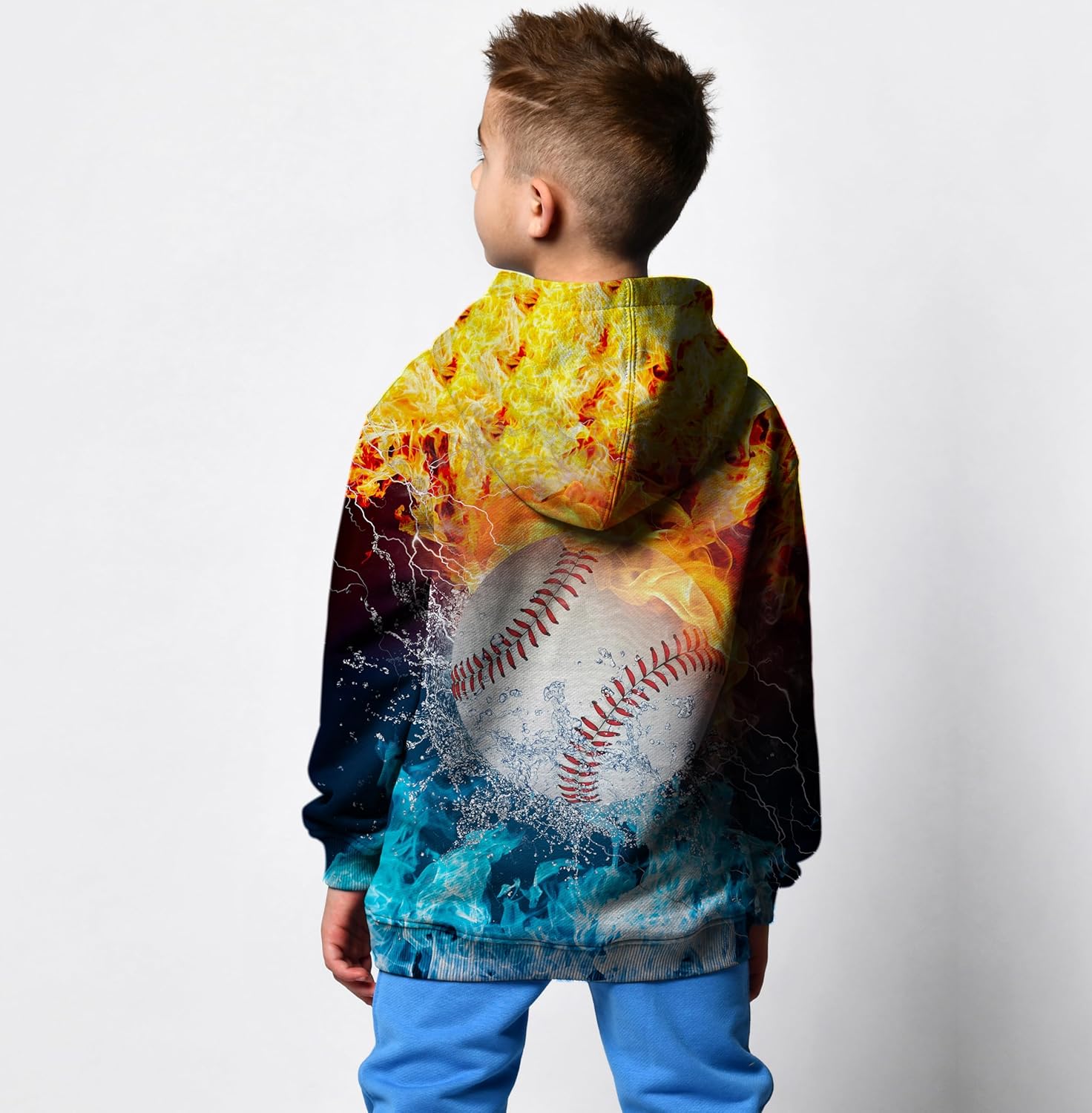 Boys Girls 3D Graphic Hoodie Pullover, Novelty Unisex Hooded Sweatshirt, Casual Long Sleeve Hoodies for Kids Teen - Image 4