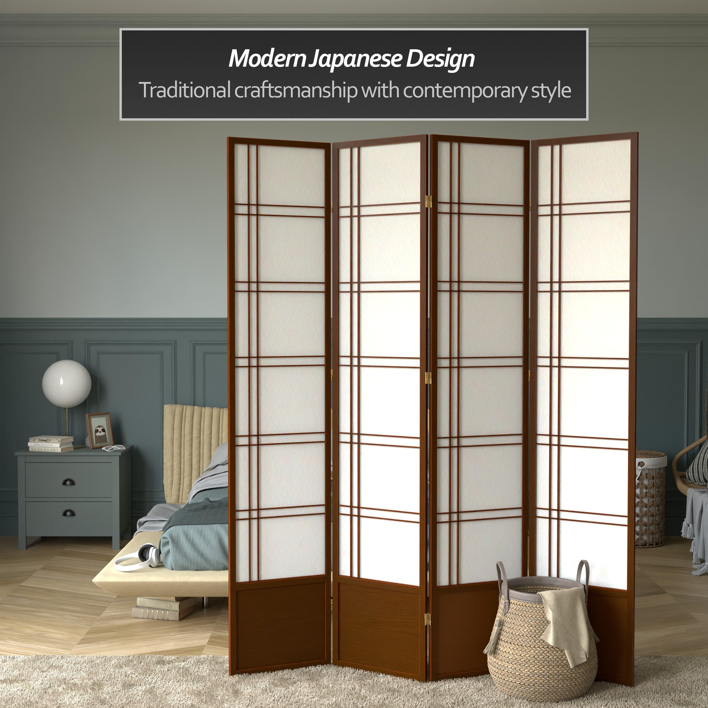 Amazon.com: Red Lantern SS-84-DC-Walnut-4_Panel Room Divider