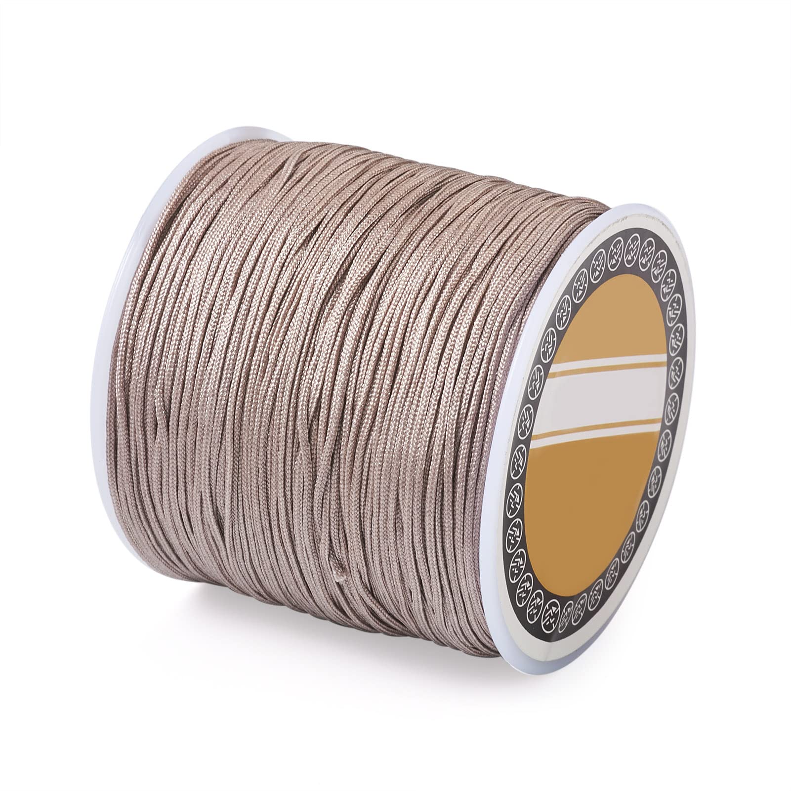 Hilo para hacer joyas sin deshilacharse, cordón de nylon caqui oscuro de 0.8 mm