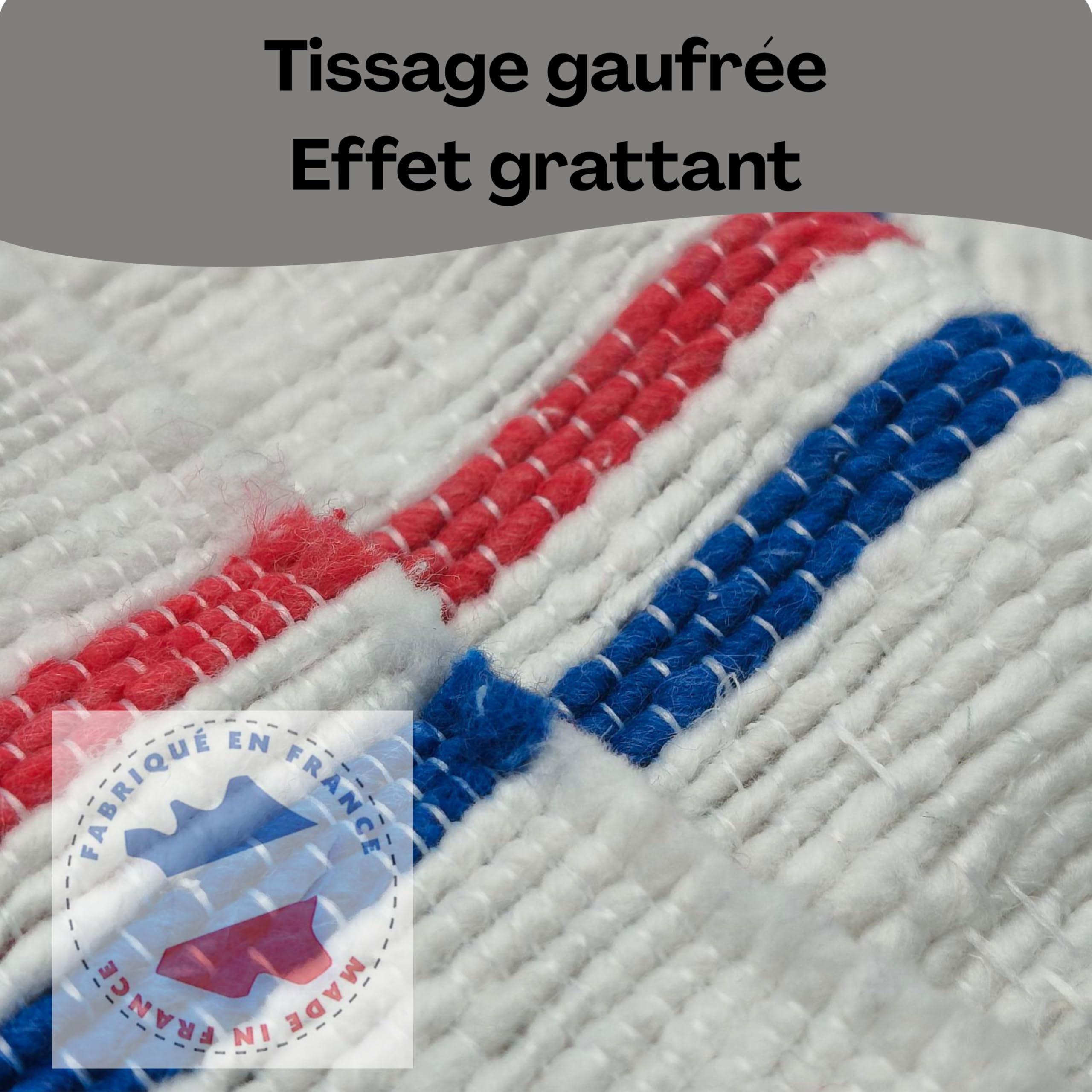 LNT France - Lot de 5 Serpillères Gaufrées Blanches 60 x 100 cm - Haute Résistance - Grand Pouvoir Absorbant - Idéal pour Tout Type de Sol - Fabriqué en France
