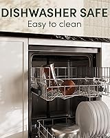 Vista 5 de BAYKA cafetera y tetera de prensa francesa de acero inoxidable 304, con sistema de filtración de 4 niveles, vidrio de borosilicato grueso resistente