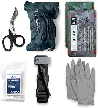 ASA Techmed Bleed Control IFAK Kit - حزمة الطوارئ Survival Pro ، عبوة IFAK Trauma ، مجموعة الصدمات Bullet Wound للصيادين ، المغامرات الخارجية ، Preppers ، Military & First Responders