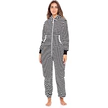 One Piece Pajamas for Women Unisex Hooded Fleece Onesies Adult Jumpsuits Non Footed Pajama