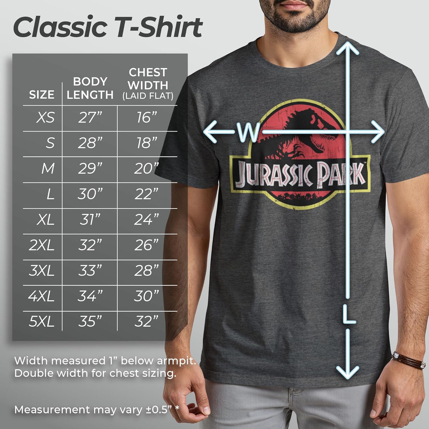 Jurassic Park Men’s Big Classic Movie Logo T-Shirt - Image 6