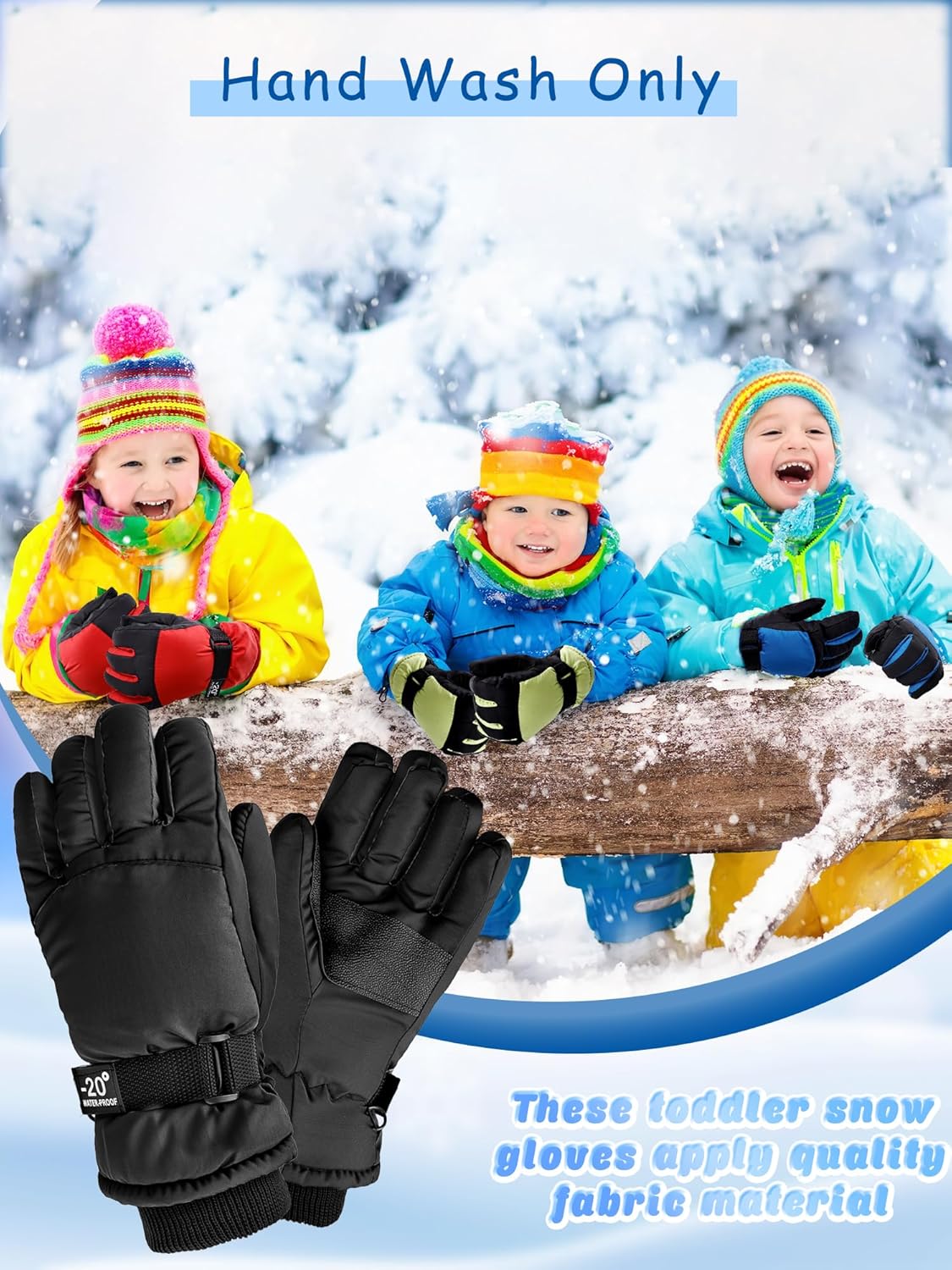 8 Pairs Kids Winter Ski Gloves Warm Snow Mittens Windproof Adjustable Glove for Snowboard Sport Cold Weather - Image 5