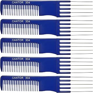 Lift Teasing Comb and Hair Pick 5 Pack Stainless Steel Lifts - Chemical and Heat Resistant Detangler - Anti Static Comb For All Hair Types By Cantor
