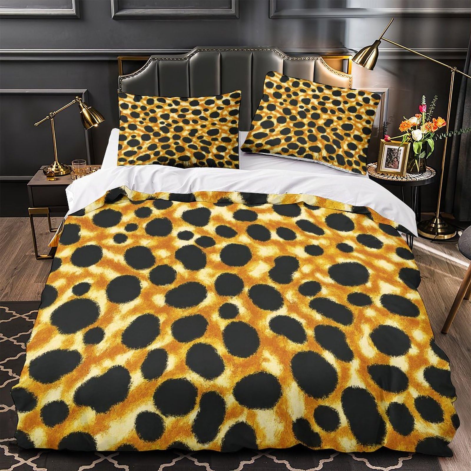 Parure de lit motif animalier 3D de qualité supérieure en microfibre résistante avec zip caché