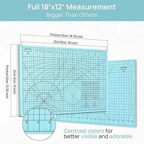 Miniatura 2 de Alfombrilla de corte autorreparable gruesa de 9 x 12 pulgadas, alfombrilla de costura de corte giratorio Idemeet para manualidades, protector de
