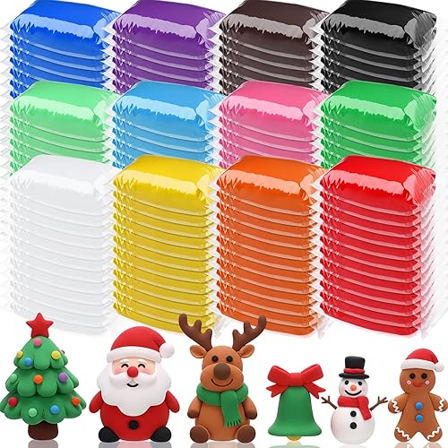 Miniatura 10 de 144 piezas de arcilla seca al aire a granel de 76 onzas Mardi Gras suave DIY modelado kit de arcilla mágica para esculpir regalos para niños