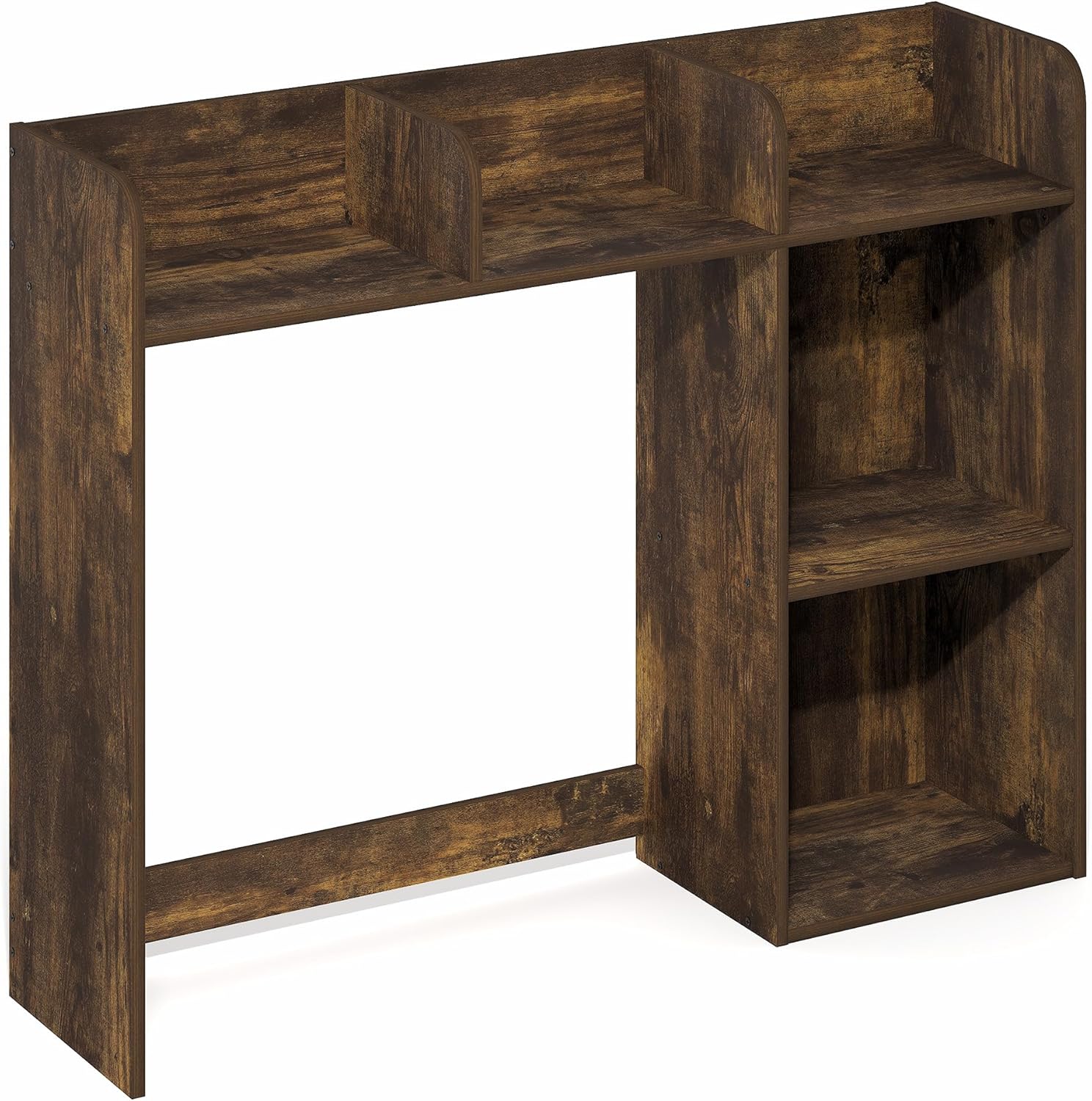Furinno Classic Desk Shelf, 5-Shelf Desktop Hutch, Book Shelf, 3-Tier Desk Organzier, for Office Supplies, Office Desk Accessories, for Home Office, College, Dorm, Amber Pine