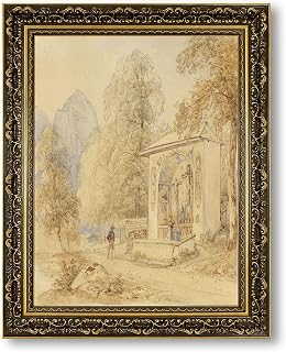 Vintage Framed Chapel Landscape Wall Art Canvas Print Oil Paintings Reproduction World Classics Rustic Artwork Poster Painting Pictures Wall Decor Elegant Home Decor for Living Room Bedroom Office (Retro Framed,12L"X16W")