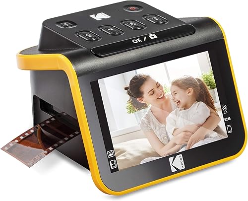 KODAK Slide N SCAN - Digitalizador de escáner de película y diapositivas con pantalla LCD de 5 pulgadas, convierte rápidamente negativos y