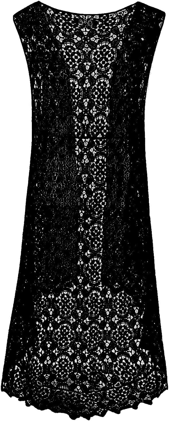 Lace Front Open Sleeveless Top Cardigan Crochet Vest Bikini Cover up Summer Beachwear - Image 3