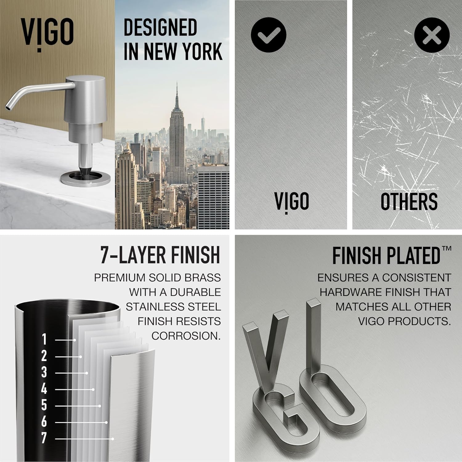 VIGO 12 oz. Kitchen Soap Dispenser in Stainless Steel - VGSD001ST