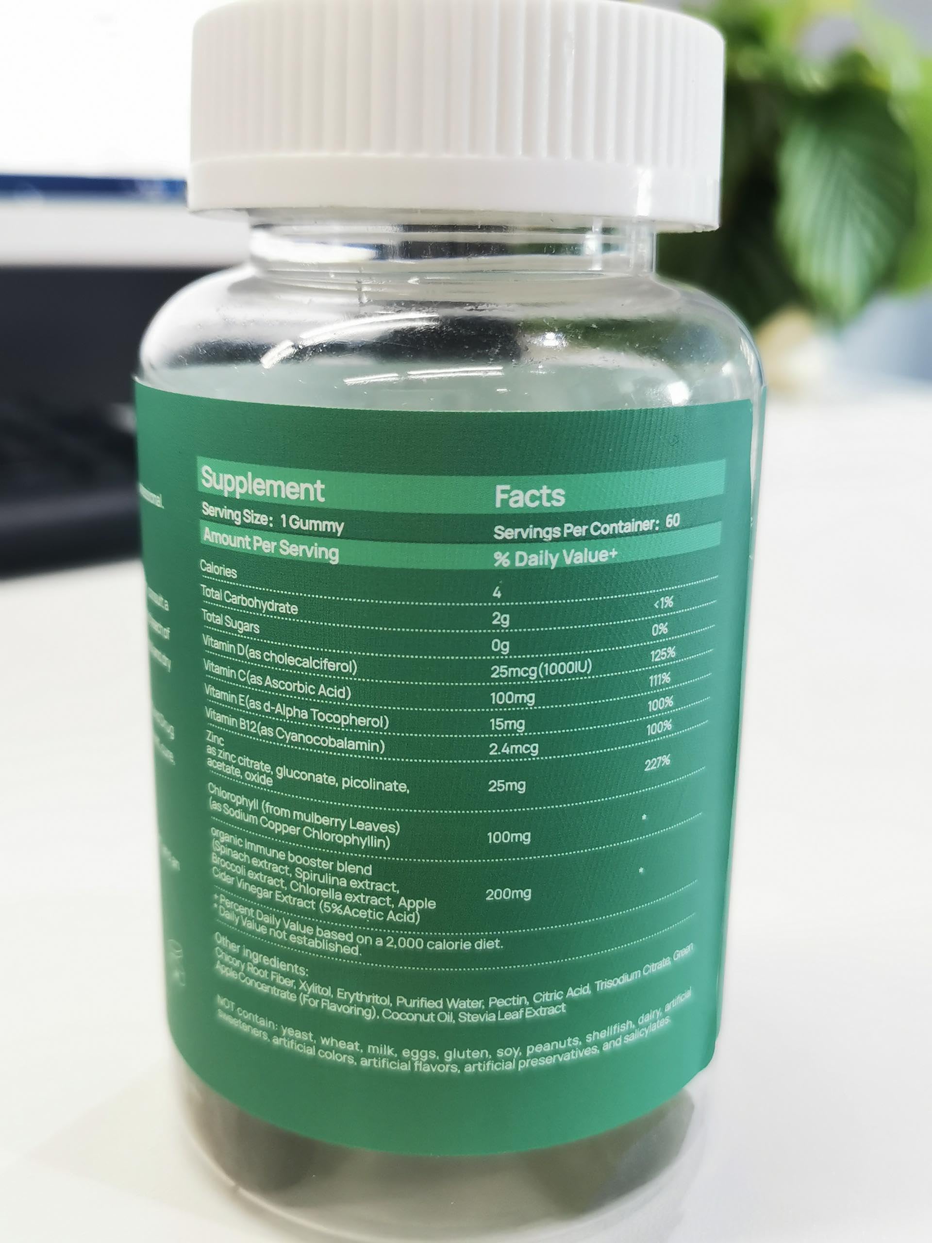 Chlorophyll Gummies for Body Odor w/Chlorella Spirulina ACV Vitamin D — Amazon image 7