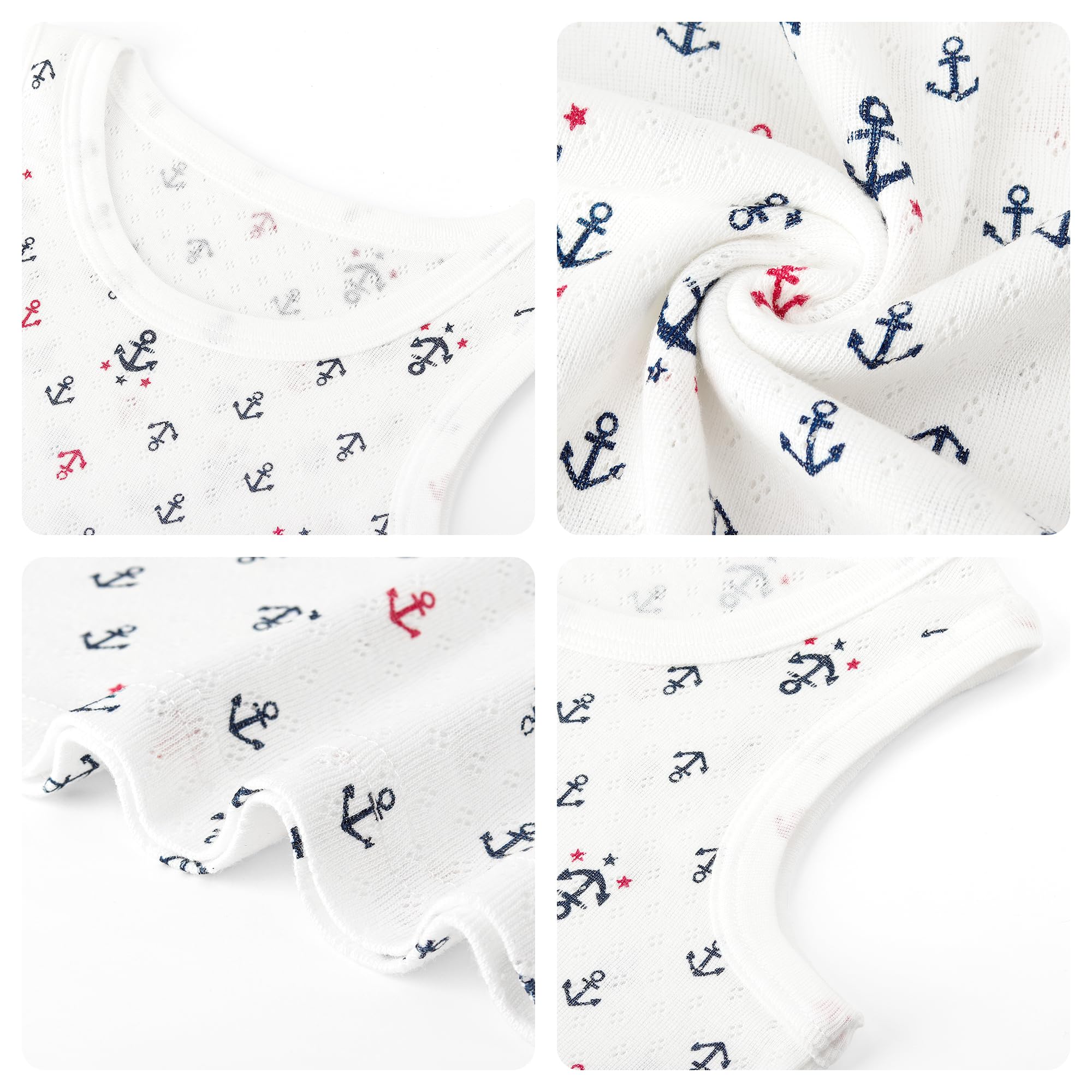 3 Paquets Bébé Débardeurs Enfants Maillot de Corps Coton sans Manches Gilet Garçons Respirant Maille Base T-Shirts Hauts