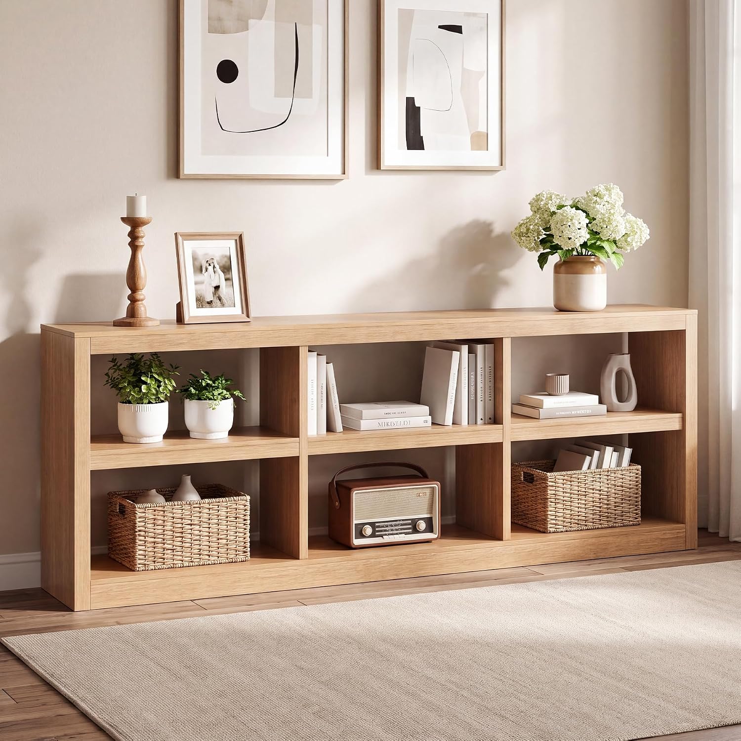 78.75" Extra Long Console Table, Sofa Table with Storage for Living Room