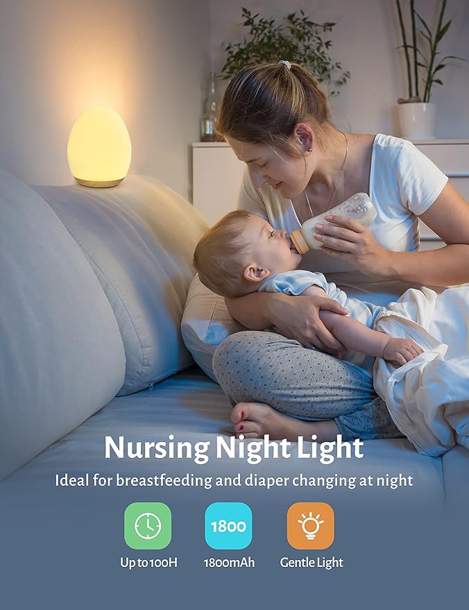 Lámpara de noche infantil LED recargable con temporizador y control táctil miniatura 7