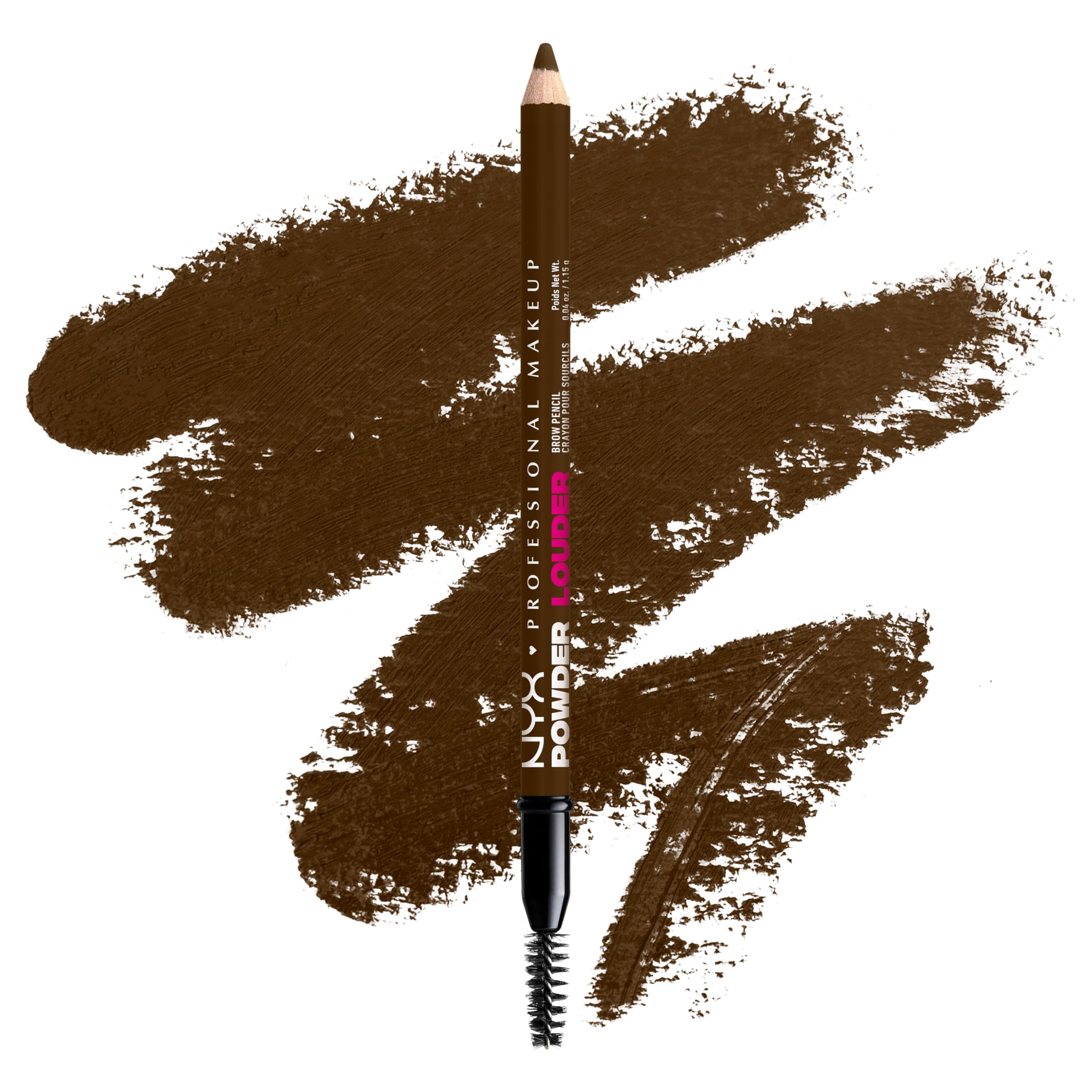 NYX Professional Makeup, Ołówek do brwi, z bambusową mikrofibrą, dla naturalnego efektu, trwały do 12 godzin, wegańska formuła, Powder Louder, odcień: Espresso