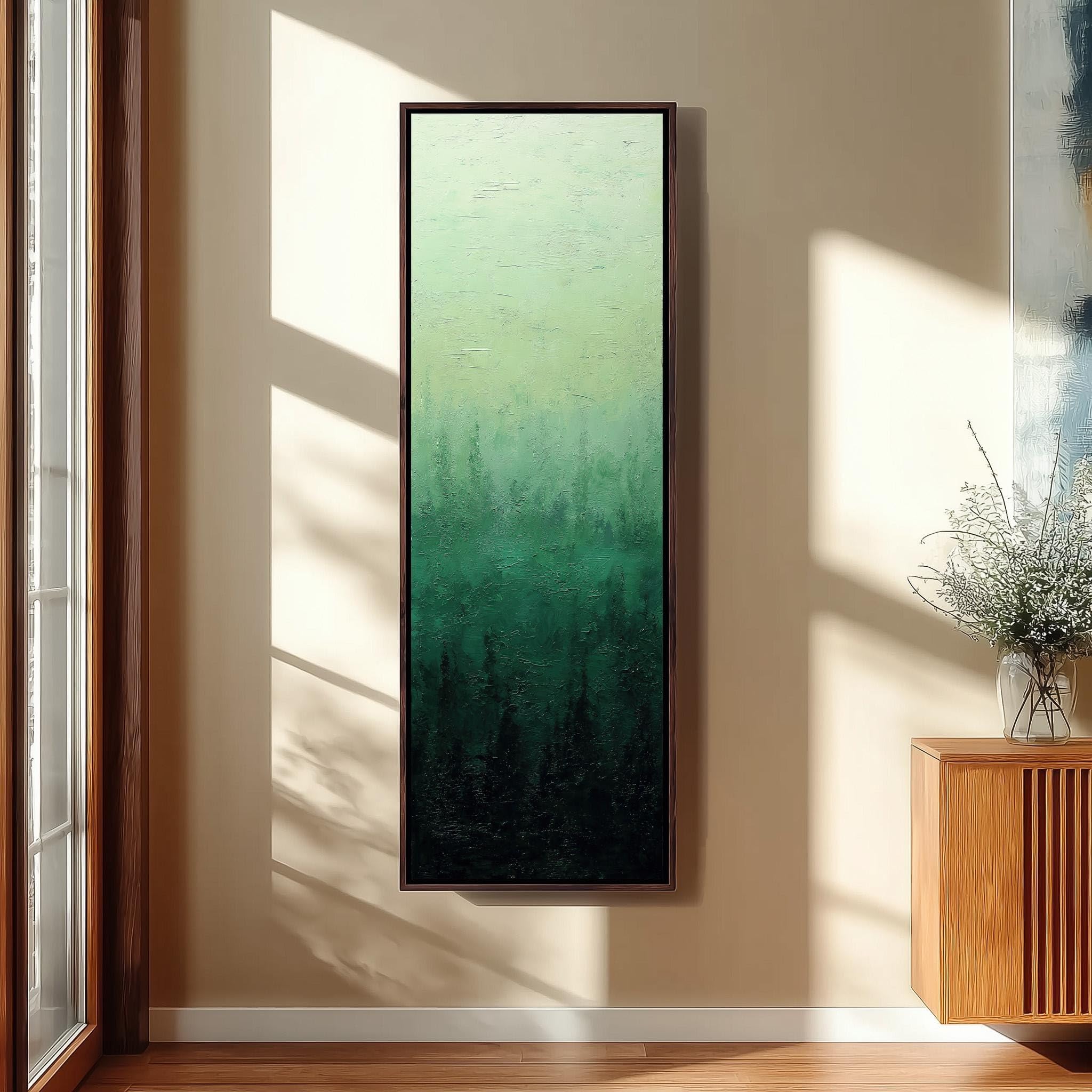 Impression texturée de prestige toile encadrée dégradé vert fin - 8