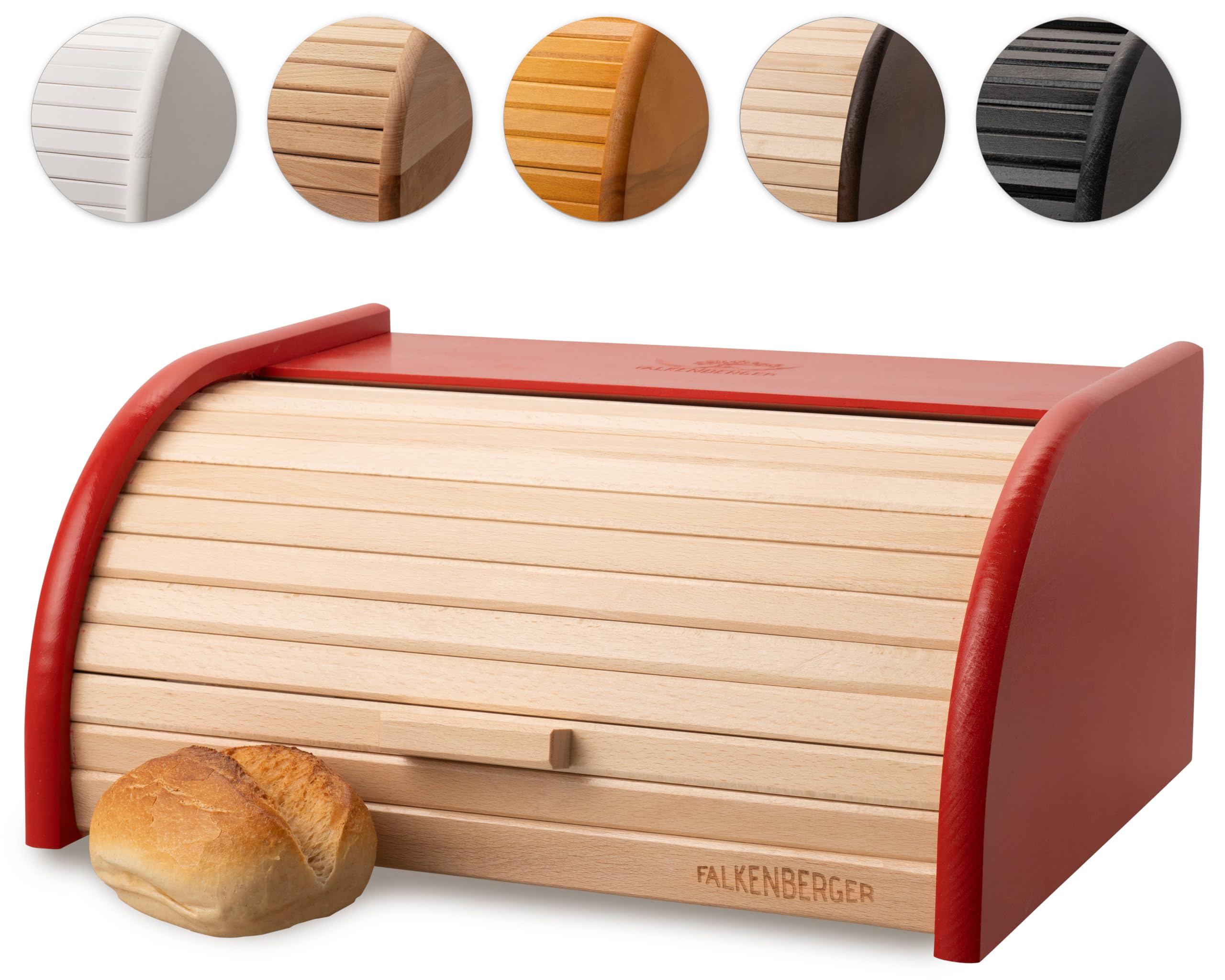 contenitore per pane in legno di faggio rosso, circa 39x29x18 cm, portapane tradizionale con coperchio scorrevole, fatto a mano
