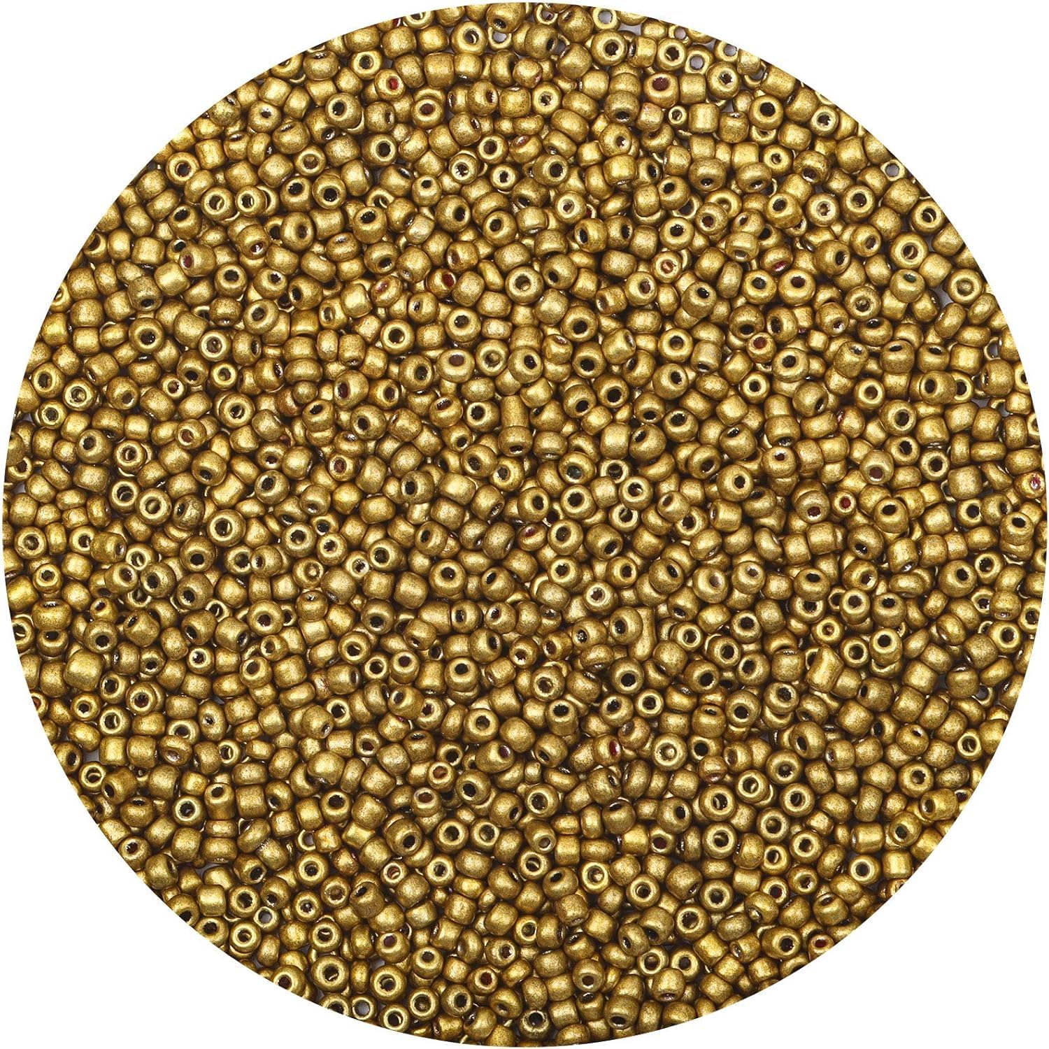 Yholin 10000pcs Glass Seed Beads Bulk,2mm 12/0 Craft Seed Beads Small Pony Beads for DIY Craft Projects Bracelets Necklace Jewelry Making - Gold Waist Beads Spacer Beads with Tweezers
