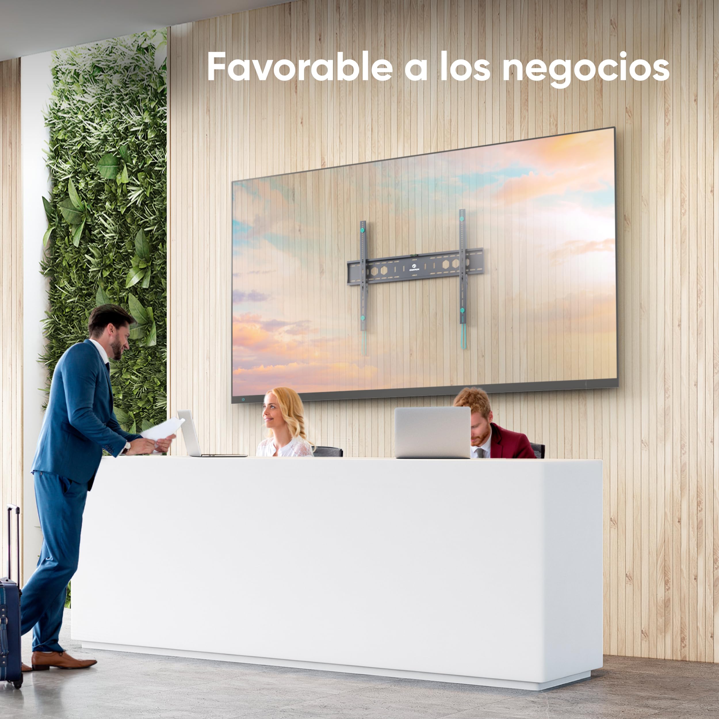 ONKRON Soporte TV Pared Fijo de 60 a 110 Pulgadas, Carga hasta 120 kg, Soporte Television Pared con VESA 200x200-900x600 mm, Brazo TV Fijado, Colgador para Pantalla Grande, Universal, Negro UF12-B