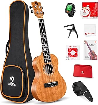 Vangoa Ukelele 23 Adult Beginner Concert Ukulele Mahogany with Complete Kit Hawaiian Ukulele Acoustic Professional Ukelele for Kids Adults Beginners