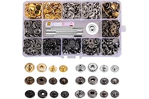 Toututu Spring Snaps Kit: 12.5mm Metal Snap Buttons for Reliable Fastening