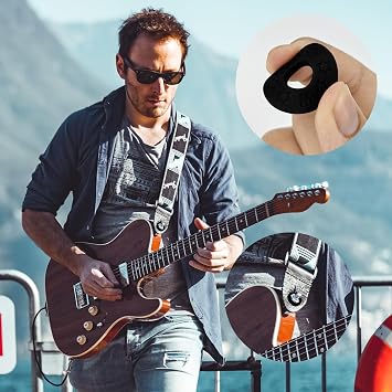 6 Pairs Guitar Strap Locks, Strap Blocks for Secure Guitar Protection, Easy to Use Strap Locks for Guitars and Bass (Black)